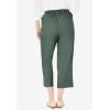 Woman Within Plus Size Capri Elastic Waist Stretch Fineline Denim Jean (Petite Available)(Pine)