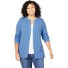 Woman Within Plus Size Cotton Cable Knit Cardigan Sweater(Emerald)