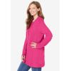 Woman Within Plus Size Cotton Cable Knit Cardigan Sweater(Raspberry Sorbet)