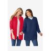 Woman Within Plus Size Cotton Cable Knit Cardigan Sweater(Soft Iris)
