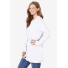 Woman Within Plus Size Cotton Cable Knit Cardigan Sweater(White)