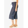 Woman Within Plus Size Drawstring Denim Capri(Natural Khaki)