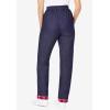 Woman Within Plus Size Elastic-Waist Cotton Straight Leg Denim Pant with Flannel Lining(Medium Stonewash)