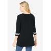 Woman Within Plus Size Embroidered Knit Tunic(Black)