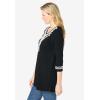 Woman Within Plus Size Embroidered Knit Tunic(Black)