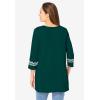 Woman Within Plus Size Embroidered Knit Tunic(Emerald Green)