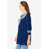 Woman Within Plus Size Embroidered Knit Tunic(Evening Blue)
