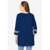 Woman Within Plus Size Embroidered Knit Tunic(Evening Blue)