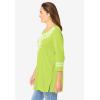 Woman Within Plus Size Embroidered Knit Tunic(Lime)