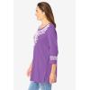 Woman Within Plus Size Embroidered Knit Tunic(Pretty Violet)