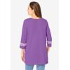 Woman Within Plus Size Embroidered Knit Tunic(Pretty Violet)