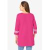 Woman Within Plus Size Embroidered Knit Tunic(Raspberry Sorbet)