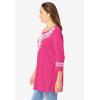 Woman Within Plus Size Embroidered Knit Tunic(Raspberry Sorbet)