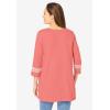 Woman Within Plus Size Embroidered Knit Tunic(Sweet Coral)