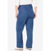 Woman Within Plus Size Fineline Stretch Denim Wide-Leg Pull-On Jeans(Black)