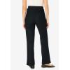 Woman Within Plus Size Fineline Stretch Denim Wide-Leg Pull-On Jeans(Black)