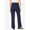 Woman Within Plus Size Fineline Stretch Denim Wide-Leg Pull-On Jeans(Navy)