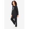 Woman Within Plus Size Fleece Sweatshirt Set(Black Tie Dye Heart)