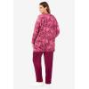 Woman Within Plus Size Fleece Sweatshirt Set(Deep Claret Tie Dye)