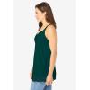 Woman Within Plus Size Lace-Trim V-Neck Tank(Emerald Green)