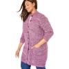 Woman Within Plus Size Marled Jacket Duster Sweater(Black White Marled)