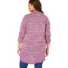 Woman Within Plus Size Marled Jacket Duster Sweater(Navy Sky Blue Marled)