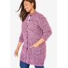 Woman Within Plus Size Marled Jacket Duster Sweater(New Khaki Chocolate Marled)