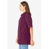 Woman Within Plus Size No Iron Short Sleeve Peachskin Shirt(Deep Claret)