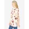 Woman Within Plus Size No Iron Short Sleeve Peachskin Shirt(Ivory Romantic Floral)