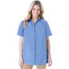 Woman Within Plus Size No Iron Short Sleeve Peachskin Shirt(New Khaki Paisley)