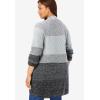 Woman Within Plus Size Ombre Shaker Cardigan Sweater(Black Ombre)