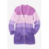 Woman Within Plus Size Ombre Shaker Cardigan Sweater(Navy Ombre)