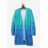 Woman Within Plus Size Ombre Shaker Cardigan Sweater(Navy Ombre)