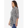 Woman Within Plus Size Open Front Pointelle Cardigan Sweater(Black White Marled)