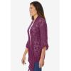 Woman Within Plus Size Open Front Pointelle Cardigan Sweater(Deep Claret)