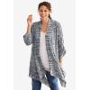 Woman Within Plus Size Open Front Pointelle Cardigan Sweater(Deep Teal)
