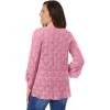 Woman Within Plus Size Open Front Pointelle Cardigan Sweater(Delicate Pink)