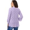 Woman Within Plus Size Open Front Pointelle Cardigan Sweater(Pale Lilac)