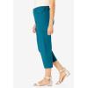 Woman Within Plus Size Perfect 5-Pocket Back-Elastic Denim Capri(Pretty Violet)