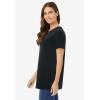 Woman Within Plus Size Perfect Crewneck Tunic(Black)