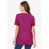 Woman Within Plus Size Perfect Crewneck Tunic(Raspberry)