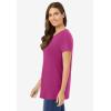 Woman Within Plus Size Perfect Crewneck Tunic(Raspberry)