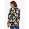 Woman Within Plus Size Perfect Long-Sleeve Cardigan Sweater(Black Pretty Rose)