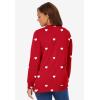 Woman Within Plus Size Perfect Long-Sleeve Cardigan Sweater(Classic Red Heart)