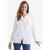 Woman Within Plus Size Perfect Long-Sleeve Cardigan Sweater(Medium Heather Grey)