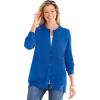 Woman Within Plus Size Perfect Long-Sleeve Cardigan Sweater(Navy)