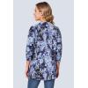 Woman Within Plus Size Perfect Long-Sleeve Cardigan Sweater(Navy Floral Tie Dye)