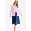 Woman Within Plus Size Perfect Long-Sleeve Cardigan Sweater(Navy Midnight Snowflakes)
