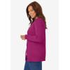 Woman Within Plus Size Perfect Long-Sleeve Cardigan Sweater(Raspberry)