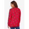 Woman Within Plus Size Perfect Long-Sleeve Cardigan Sweater(Vivid Red Trees)